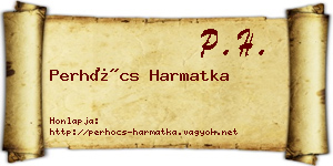Perhócs Harmatka névjegykártya